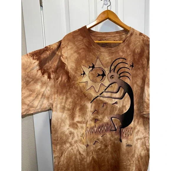 The Mountain Kokopelli Tie Dye T Shirt 4XL Brown Earth Tone Men's - Picture 2 of 6